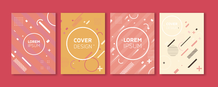 Minimal Vector Covers Design. Cool Colorful Pastel Diagonal Stripes Flat Geometric Illustrations. Future Poster Template.のイラスト素材