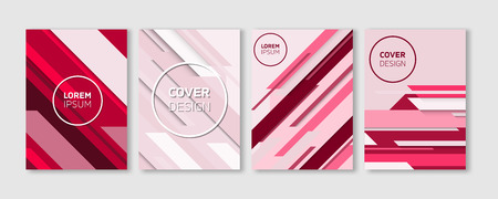 Minimal Vector Covers Design. Cool Colorful Vibrant Diagonal Stripes Flat Geometric Illustrations. Future Poster Template.のイラスト素材