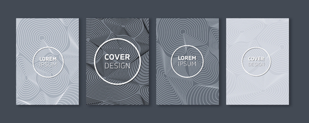 Minimal Vector Covers Design, Cool Vibrant Colors Topographic Lines Illustrations, Future Poster Templates.のイラスト素材