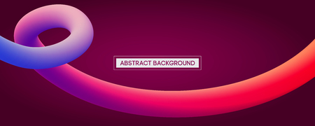 Minimal abstract liquid curve lines in vibrant color - vector concept backgroundのイラスト素材