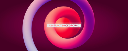 Minimal abstract liquid curve lines in vibrant color - vector concept backgroundのイラスト素材