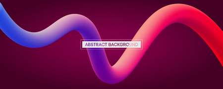 Minimal abstract liquid curve lines in vibrant color - vector concept backgroundのイラスト素材