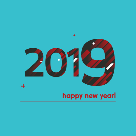 Happy New Year 2019 Vector Illustrationのイラスト素材