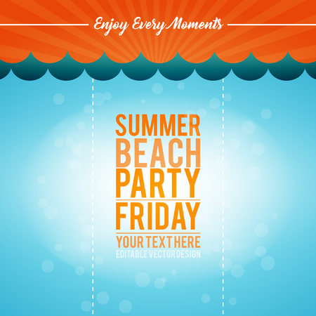 Summer Beach Party Flyer Vector Background Templateのイラスト素材