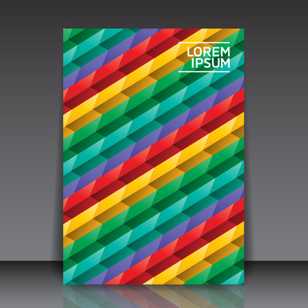 Abstract Colorful Diagonal Lines Flyer Template.のイラスト素材