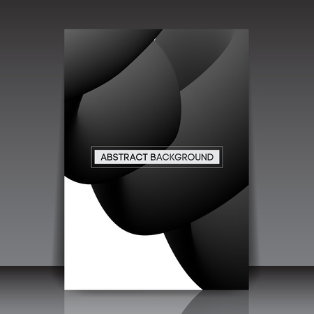Minimal Abstract Liquid 3D Curve Lines in Black and White Color. Editable Blob Flyer Template Vector Background.のイラスト素材