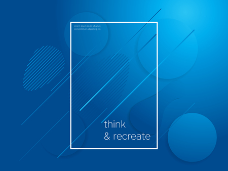 Blue Geometric Vector Background - Circles and Lines Composition - EPS10 Illustrationのイラスト素材