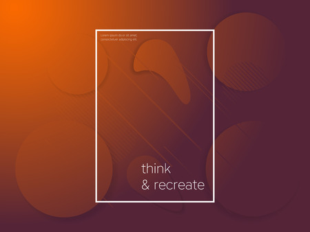 Orange and Red Geometric Vector Background - Circles and Lines Composition - EPS10 Illustrationのイラスト素材