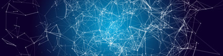 Neural network concept. Connected cells with links. High technology process. Abstract Vector...