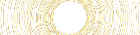Abstract Gold Concentric Round Lines on White Background - Wide Vector Illustrationのイラスト素材