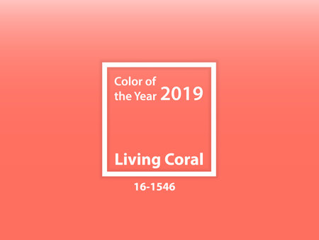 Color of the year 2019 Living Coral - Vector Illustration