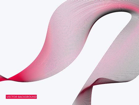 Abstract geometric background with dynamic linear waves. Vector illustration in future minimalistic styleのイラスト素材