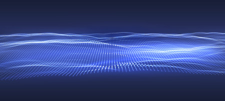 3D Data technology background. Music abstract illustration. Equalizer for music, showing sound waves. Vector designのイラスト素材