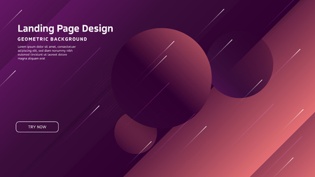 Minimal geometric background. Landing page design template. Dynamic shapes composition. EPS10 vectorのイラスト素材