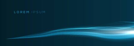 3D glowing abstract digital wave particles background. Future vector illustration. Technology background concept. Abstract backgroundのイラスト素材