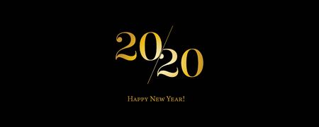 2020 Logo Happy New Year Background. Brochure Design Template, Poster, Card, Banner. Vector Illustration.のイラスト素材