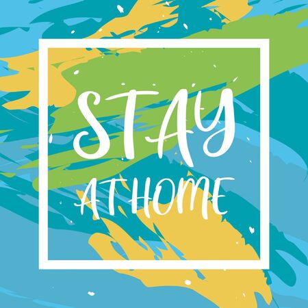 Stay home poster design vector.のイラスト素材