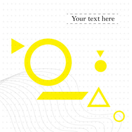 Geometric Abstract Template - Seamless pattern with abstract shapes. Yellow and Gray on white Background - Vector Illustrationのイラスト素材