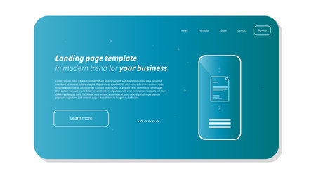 Minimal Abstract Website Layout Template - Mobile Design with Abstract Shapes - Vector Illustrationのイラスト素材