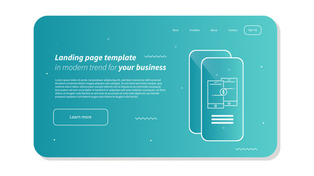 Minimal Abstract Website Layout Template - Mobile Design with Abstract Shapes - Vector Illustrationのイラスト素材