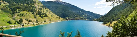 A panoramic view of the lake of Pontechienale - Italy EUの写真素材