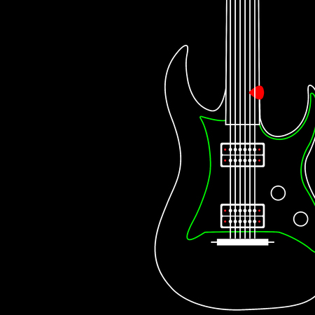 Creative designed of Flat Electric Guitar , Vector Illustrator eps10のイラスト素材