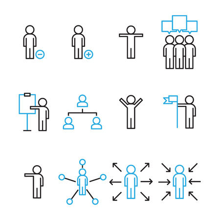 People Icon Vector set, Flat designed Thin line Vector Illustration.のイラスト素材