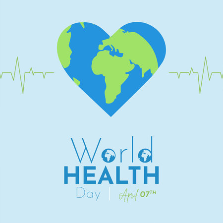 World Health Day Vector Illustration. Suitable for greeting card, poster and bannerのイラスト素材