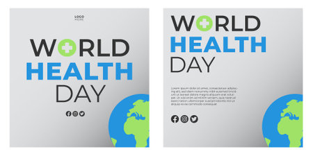 World Health Day poster, flyer, brochure design template. Vector illustrationのイラスト素材