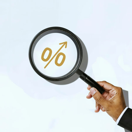 magnifying glass on white background and business glow up and successfulの素材