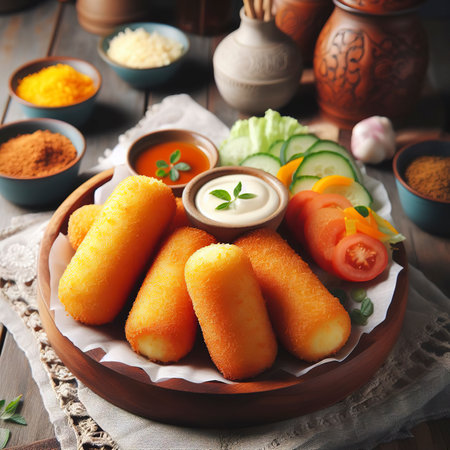 Delicious Risoles or Risol Mayo is a typical Indonesian traditional street foodの素材