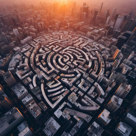 Creative aerial view of cityscapeの素材