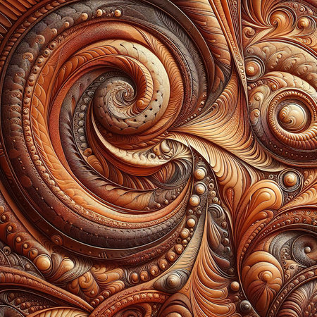 Abstract patterned background of brown leatherの素材