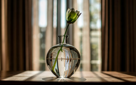 Thick glass abstraction made with glass vase and glass on shallow depth of fieldの素材