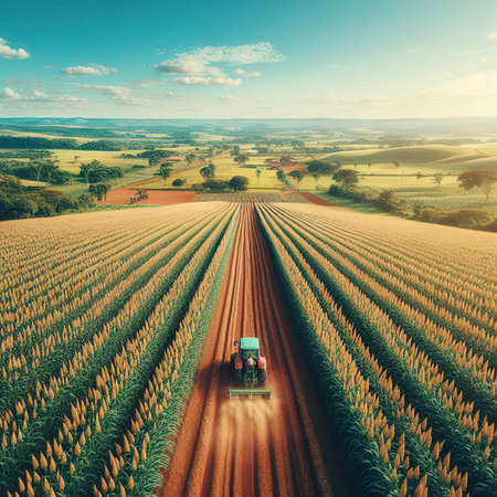 Millet or Sorghum plantations in the fieldの素材