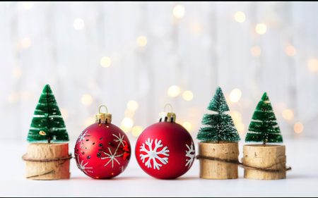 Christmas decoration isolated over white backgroundの素材