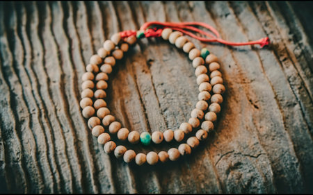 necklace of wooden beadsの素材