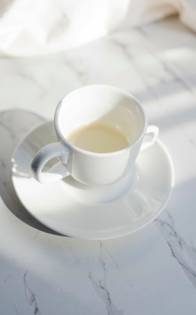 Close up of empty cupの素材