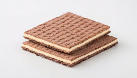 chocolate wafer on white backgroundの素材