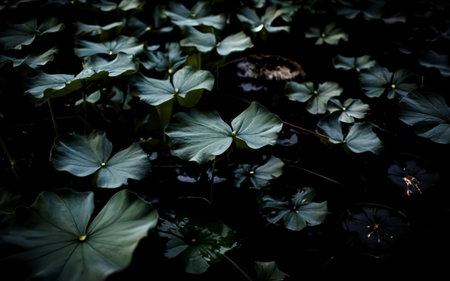 Relaxing time stopped water background in black tonesの素材