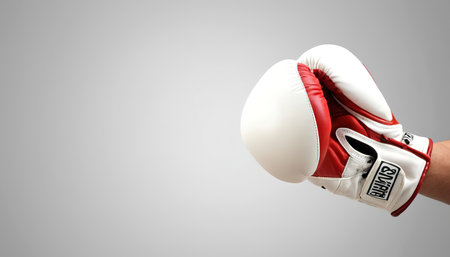 boxing glove isolated on the whiteの素材