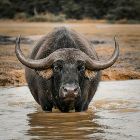 buffalo in waterの素材