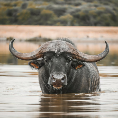 buffalo in waterの素材