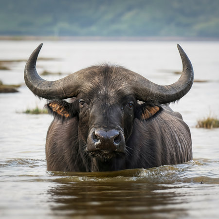 buffalo in waterの素材