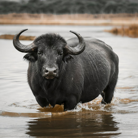 buffalo in waterの素材