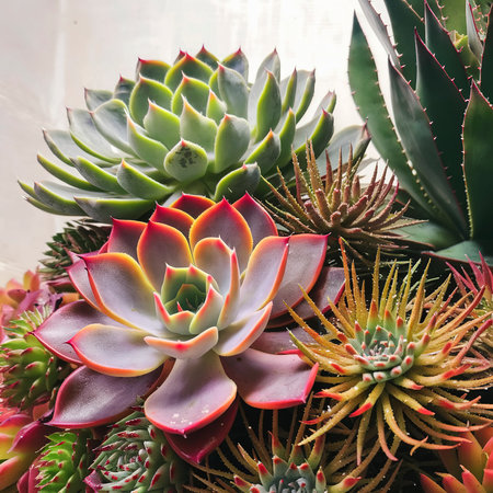 close view decorative exotic succulentsの素材