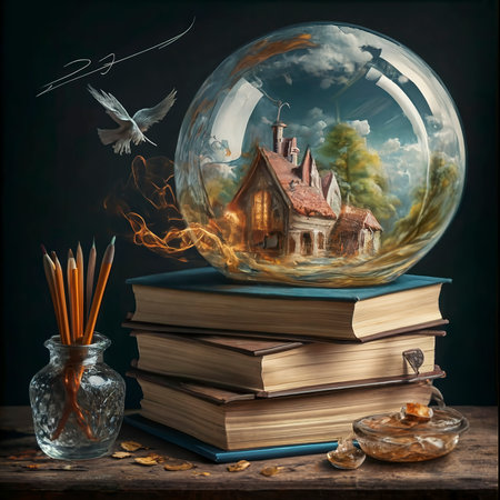 The books imagination still lifeの素材
