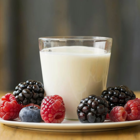 The delicious dairy products berriesの素材