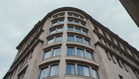 Low-angle shot of a building in Berlin, Germanyの素材