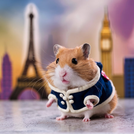 selective focus little hamster euroの素材